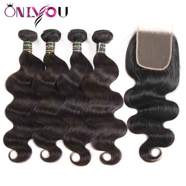 Hot Brazilian Weave Bundles lace Closures Healthy Hair Body Wave Human Hair Weave Bundles with Closure Unprocessed Quality Hair For Weaving