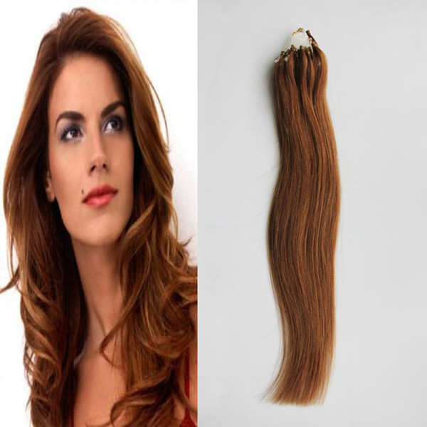 Micro Loop Ring Hair Extensions 100G Micro Loop Human Hair Extensions 1g/Stand Micro Bead Link Human Hair Extensions 11 Colored Locks