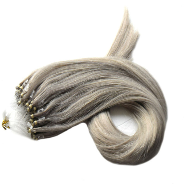 Micro Loop Ring Human Hair Extensions Micro Ring grey Hair 100g/pack Remy Pre Bonded Hair Extension