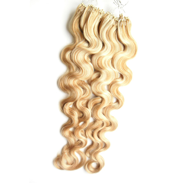 Body WaveMicro Loop Hair Extensions Human Hair Extension With Rings Colored Strands 1g/strand 200g Micro Ring Hair Extensions