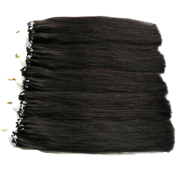 Micro Ring Loop Hair Extensions 100% Real Human Hair 100G Remy Brazilian Straight Loop Micro Ring Human Hair Extensions