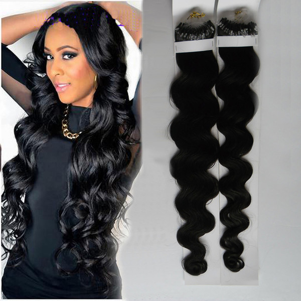 Natural Color 7a micro loop brazilian extensions 200g Body wave Apply Natural Hair Micro Link Hair Extensions Human 1g/s 200s