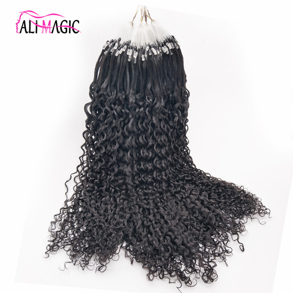 8A Remy Loop Micro Ring Beads Tipped Curly Human Hair Extensions 100Strands 100g Human Micro Loop 28 Factory Outlet