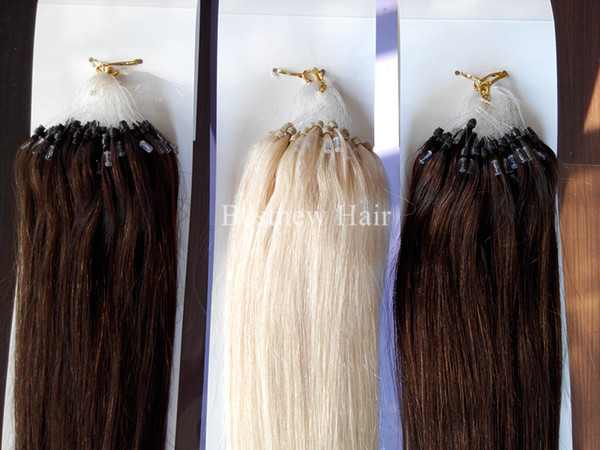 LUMMY Inidan Remy Micro Ring/Loop 100% Human Hair Extensions 18