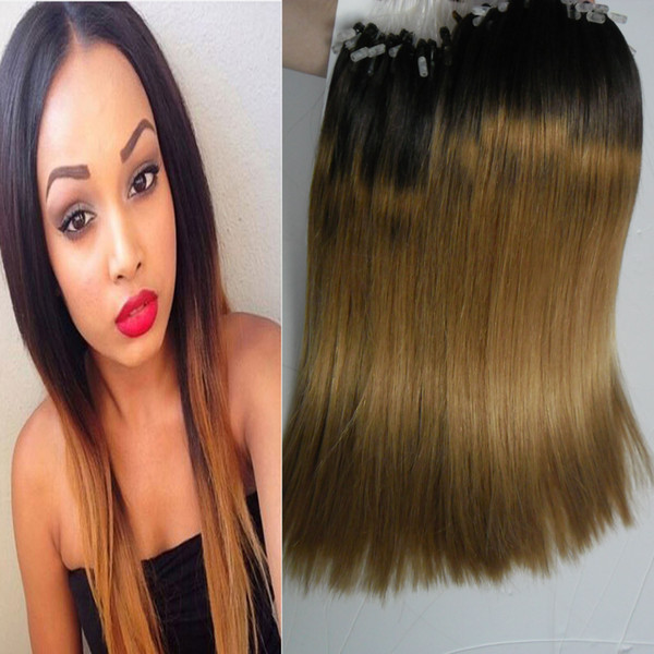 200g Micro Loop Human Hair Extensions T1B/27 Ombre Micro Loop Ring Hair Remy Pre Bonded Hair Extension