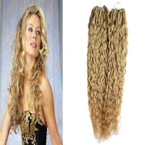 Micro Loop Ring Links Remy Kinky Curly 100% real Human Hair Extensions 200g Micro Ring Hair Extensions 200s Micro Bead Extension