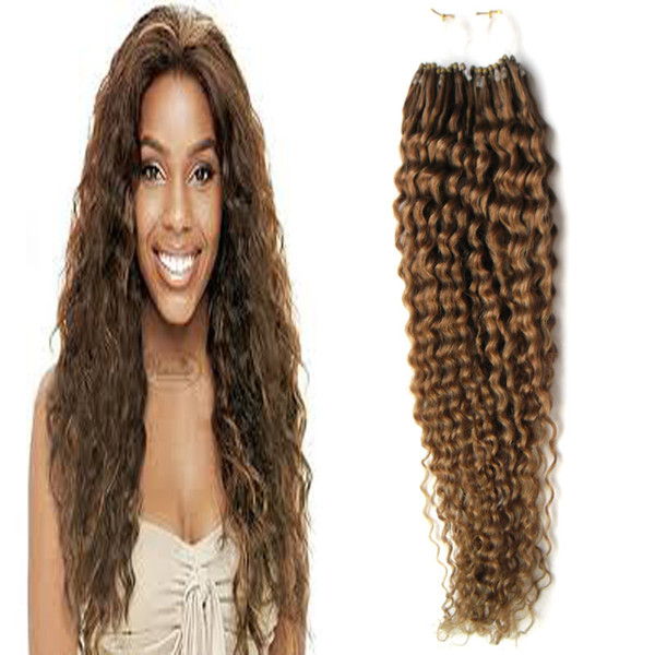 Micro Bead Hair Extensions 100g Micro Ring Loop Hair Extensions kinky curly Hair Extension Human 100s 10