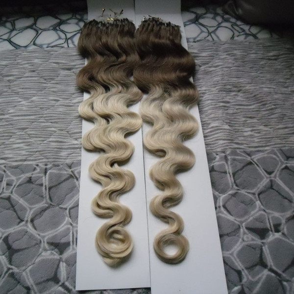 T2/613 Blond Body Wave Loop Micro Ring Hair 200g 100% Human hair 16