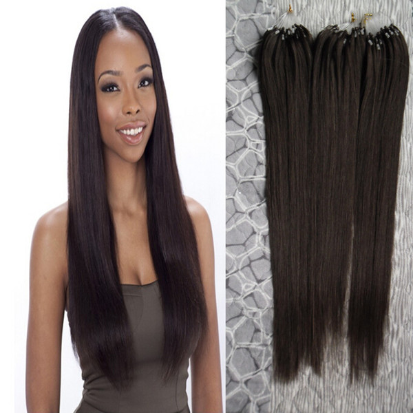 Cheap Brazilian Micro Ring Loop Hair Extensions Straight 300s black Brazilian Hair Extension 300g Double Drawn Loop Human Hair Extension