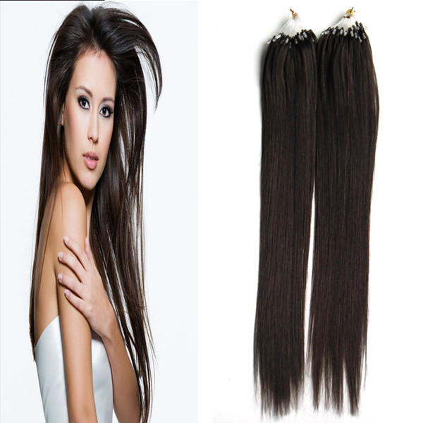 Natural Unprocessed Virgin Brazilian Hair Straight Micro Bead Hair Extensions 200g Micro Boucle Micro link Humain hair