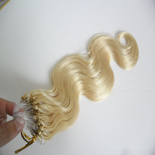 Brazilian Remy Human Natural Hair Micro Bead Hair Extensions Body Wave Micro Loop Hair Extensions 100g Extension anneaux cheveux