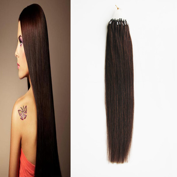 Unprocessed Virgin Brazilian Straight hair Micro Loop Ring Hair Extensions 100g Micro Link Hair Extensions Human