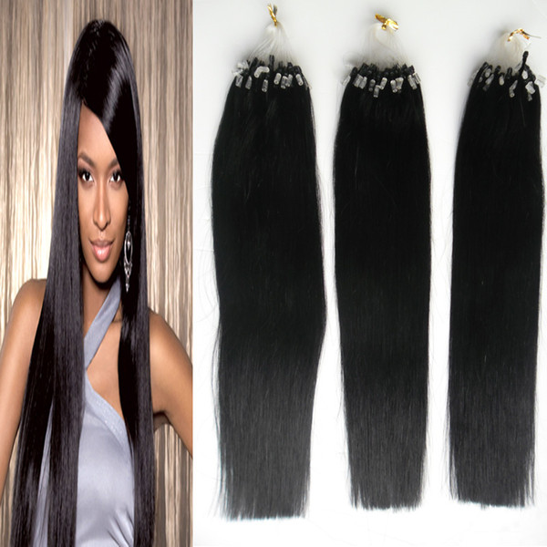 micro loop human hair extensions 300g Micro Link Hair Extensions Human 300s unprocessed virgin brazilian Straight hair