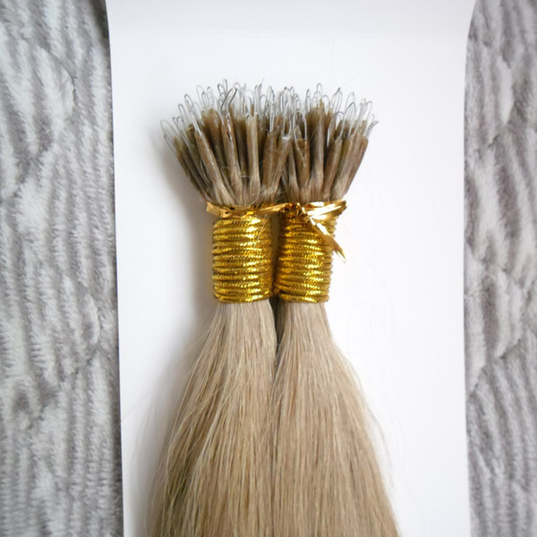 Micro Beads Hair Extensions100g European Straight Keratin Remy Nano Ring Links Human Hair Extensions