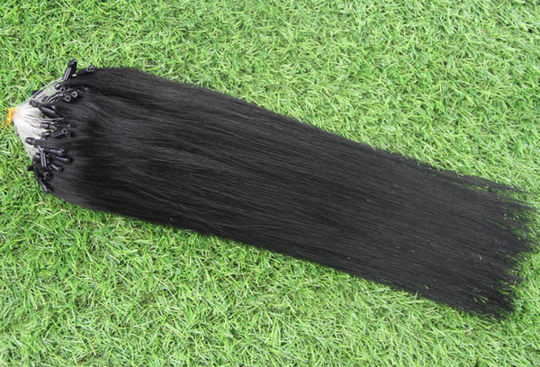 Jet Black Brazilian micro ring loop hair extensions 100g/pc Micro Bead Links 100% Brazilian Remy Human Hair