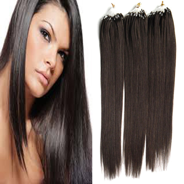 Micro Ring Hair Dark Brown 300g micro loop hair extensions Brazilian Remy Human Hair Straight Piece Fast Delivery