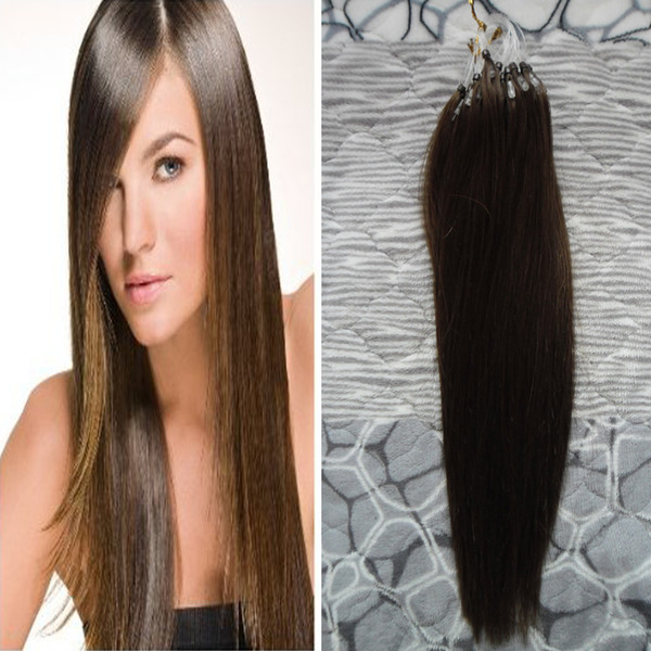 Apply Natural Micro Link Hair Extensions Human #6 Medium Brown brazilian virgin hair 100g 1g/s micro bead human hair extensions 100s