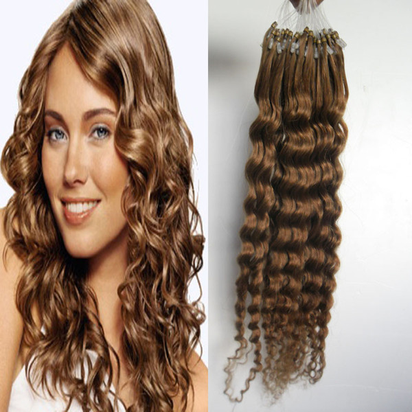 100g Micro Loop Hair Extensions 1g Mongolian Kinky Curly Hair Products 100s Capsules Micro Loop Human Hair Extensions