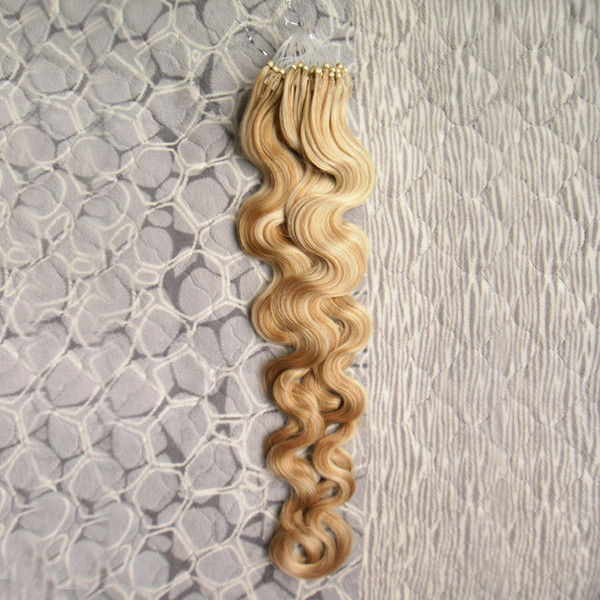 Blonde Human Hair Piano Color 27/613 1g 100g 7a Micro Loop Brazilian Extensions Body Wave Micro Loop Human Hair Extensions