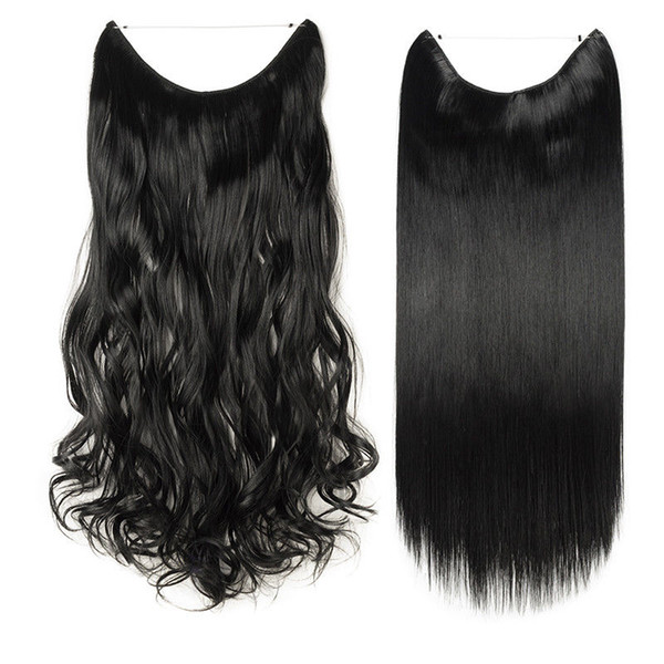 Hair extensions Long Real Straight Curly Wire Headband Clip In Hair Extensions As Human Hair 90g-120g