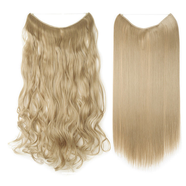 Clip in Hair Extensions Piece Sexy Long Curly As Human Hair Heat Resistant Invisiible wire hair curly and straight