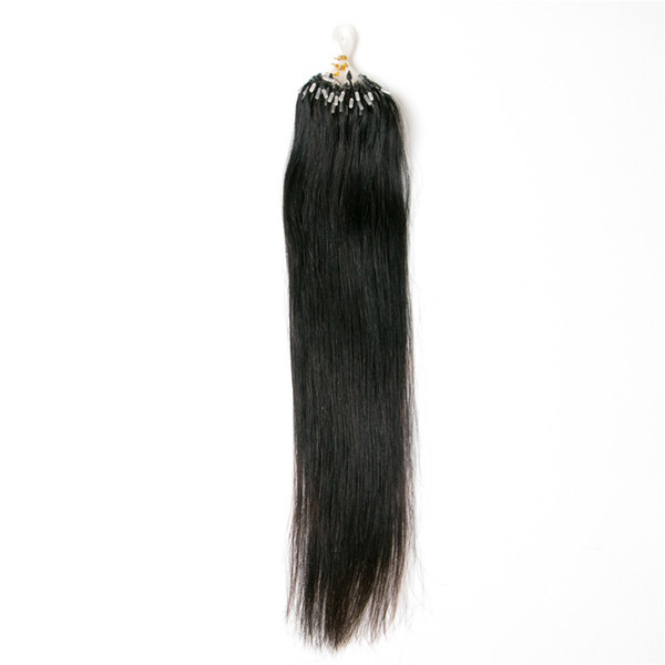 Loop Micro Ring Hair Extensions Hair Extensions Black Straight 16-26inch Chinese Hair Smooth Soft Long Not Losing