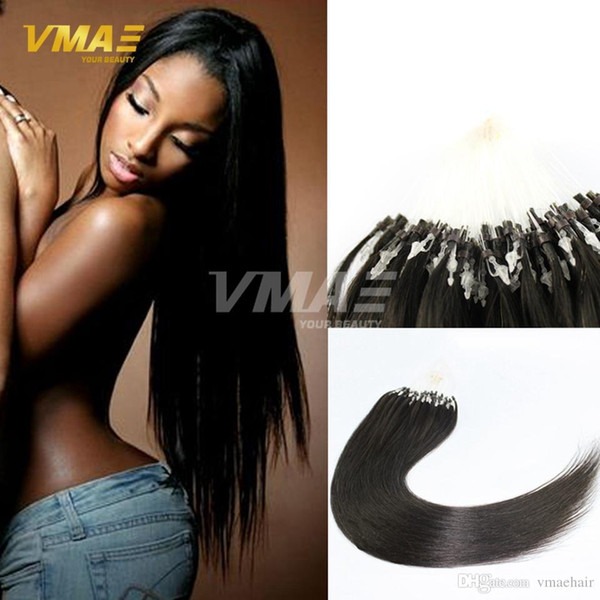 Virgin Brazilian Micro Ring Loop Hair Extensions Remy Micro Link Beads Human Hair Extension Silky Straight Keratin Fusion Ombre Red Blonde