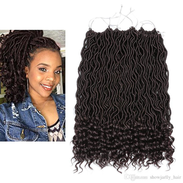 Fashion Wavy Faux Locs 100% Premium Crochet Braiding Hair Extension Super Trending Synthetic Goddess Crochet Faux Locs Hair