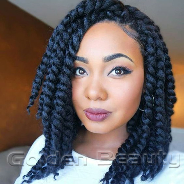 Wholesale-Golden Beauty Hair Ombre Color 12inch 60g 12 Roots Havana Mambo Twist Braid Crochet Braids Synthetic Dread Locs Hair Braiding