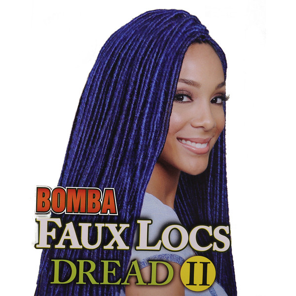 Wholesale-Popular Synthetic Hair Extension 18inch 80g Blue Golden Color Faux Locs Crochet Braids Loop Dreads Braiding Dreadloc Hard Hair