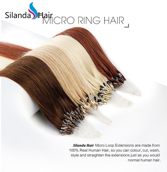 Silanda Hair Real Remy Hair Extension Micro Ring Loop Human Hair Extensions 20 Inch 1g/s 50 strands/pack 