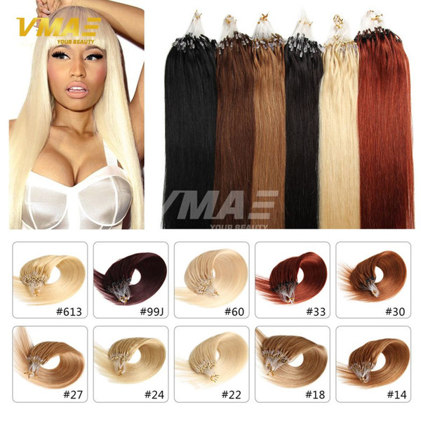 Black Brown Blonde Nano Ring Hair 100s/lot 1g/s Indian Human Remy Hair Extensions 100pcs Nano Rings Micro Loop Ring Hair Extensions