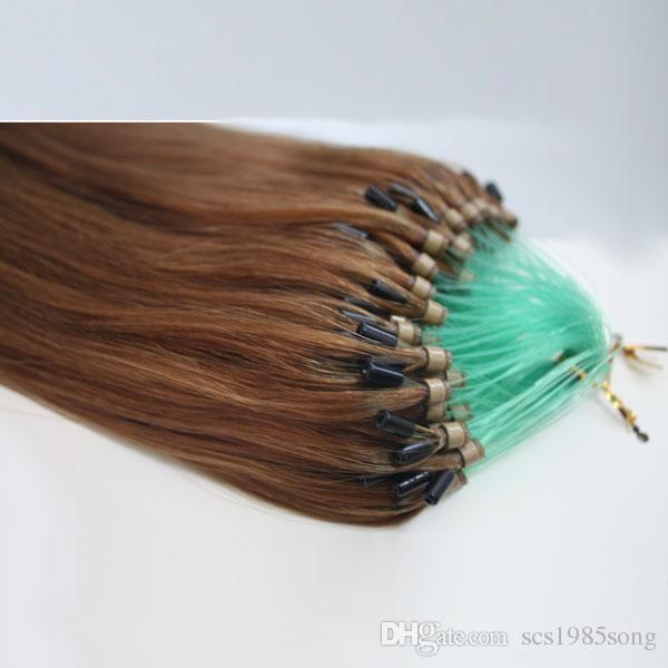 Top Quality Double Loop 1g/strand 25s/pack 4pck/lot Human Brazilian Remi Hair Micro Ring Loop Hair Extensions