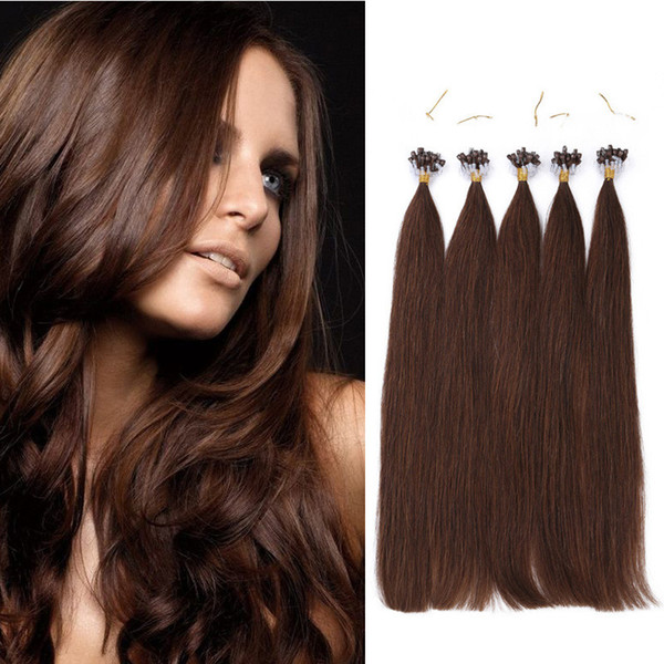 Micro Loop Hair Extensions Brazilian Hair Silky Straight 100s 16-24inch Micro Rings Links Hair Extension no shedding