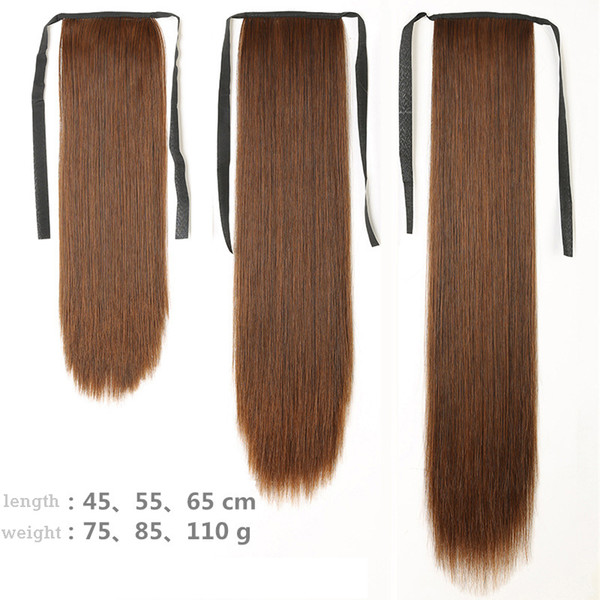 Manufacturer wholesale long straight hair horsetail lady tied with lifelike fake horsetail mid-length horsetail braid piece