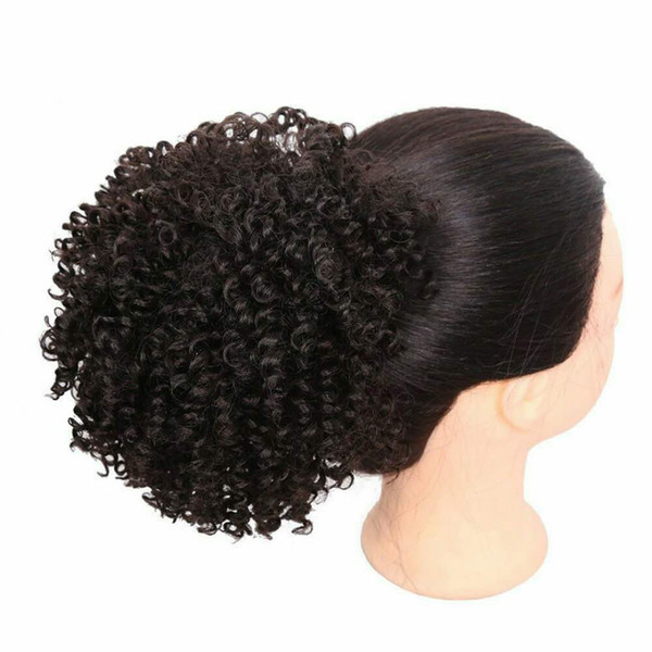 Kinky Curly Ponytail For Black Women Natural Afro Curly Non Remy Hair 1 Piece Clip In Ponytails 100% Human Hair 12inch 120g