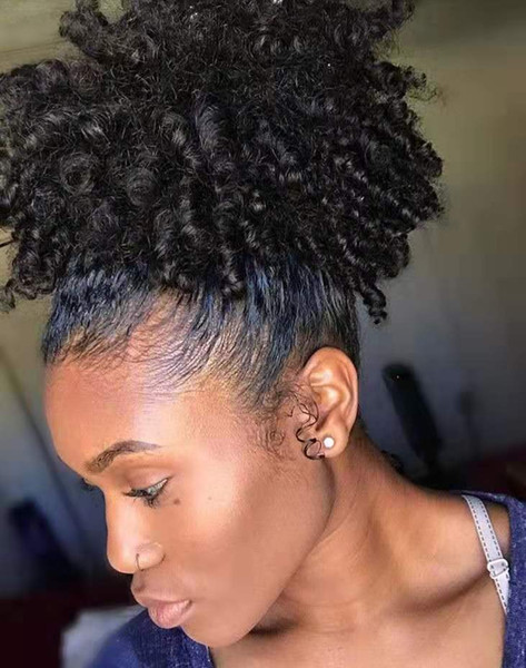 Women ponytail Hair Extensions Afro Kinky Curly Hair Ponytail Hairpiece Drawstring Ponytails Pieces Buns Peruca 140g for black women #1