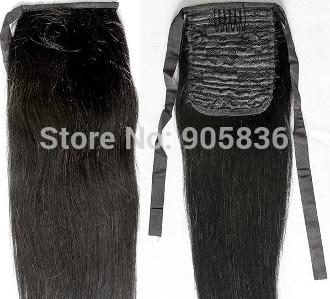 African american light yaki pony tail hair pieces Clip in yaki straight brazilian virgin hair extensions 100g or 120g