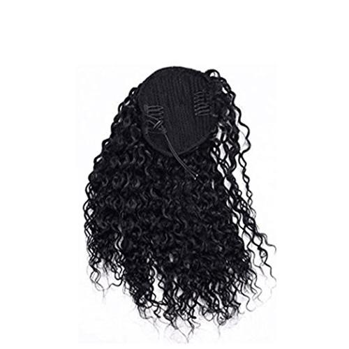 High quality natural curly human hair ponytail hairpiece 160g full natural elastic drawstring clip in brazilian hair extension