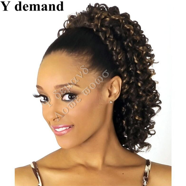 Claws Ponytails Hair Accessories Extensions Short high Sports Curled Claw Afro Kinky Ponytail Drawstring Synthetic Ponytail Y demand