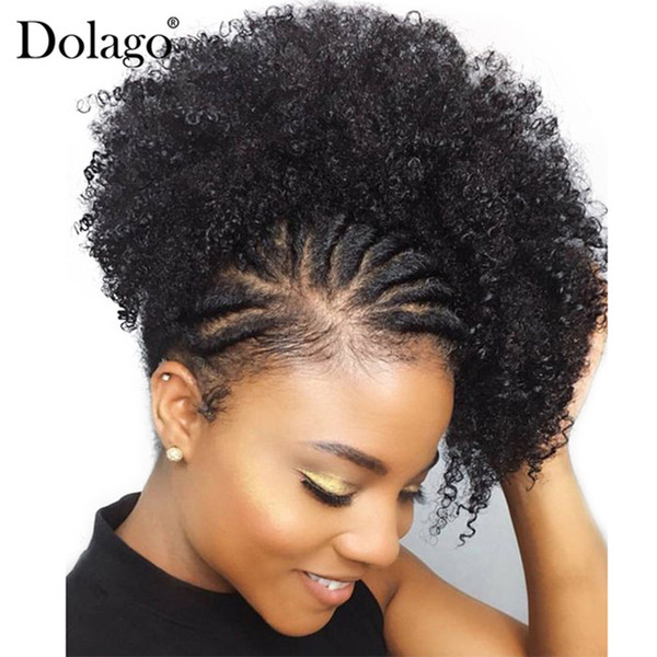 Natural Black Ponytail For Women 1 Piece Afro Kinky Curly Ponytails Clip In 100% Human Hair Dolago Hair Products Remy