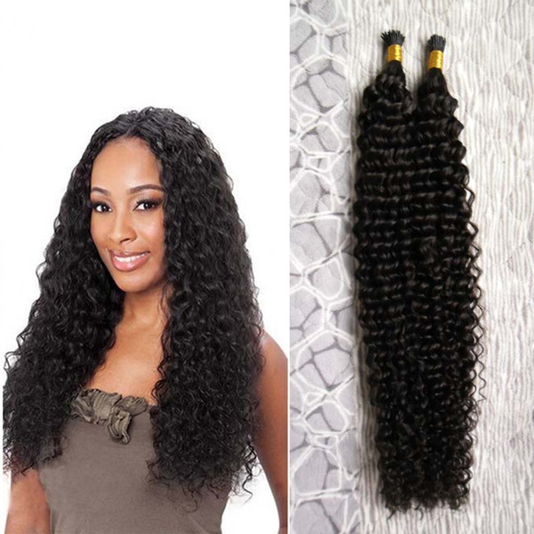 Kinky Curly Remy I Tip Human Hair Extension 100g Golden Blonde Real Remy Keratin I Tip Human Hair Extensions Fusion Hair