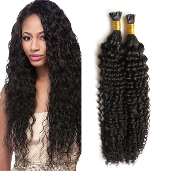 Fusion Hair I Tip Stick Tip Keratin Hair Kinky Curly 100g Nail I Tip Pre Bonded Capsules Hair Extension