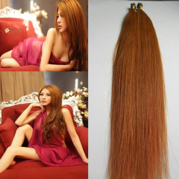 27 Strawberry Blonde Brazilian virgin keratin hair extension I tip human hair extensions 100g/strands blonde straight human hair extensions