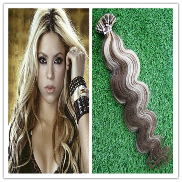 Piano color Human Hair Extensions u tip hair extensions human 100g/strands 1 bundles fusion hair extensions Body Wave