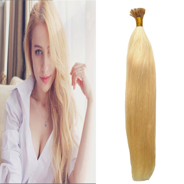 Blonde Brazilian U Tip Hair Extensions human keratin bond hair extensio 100s 613 Bleach Blond fusion human hair extensions 100g