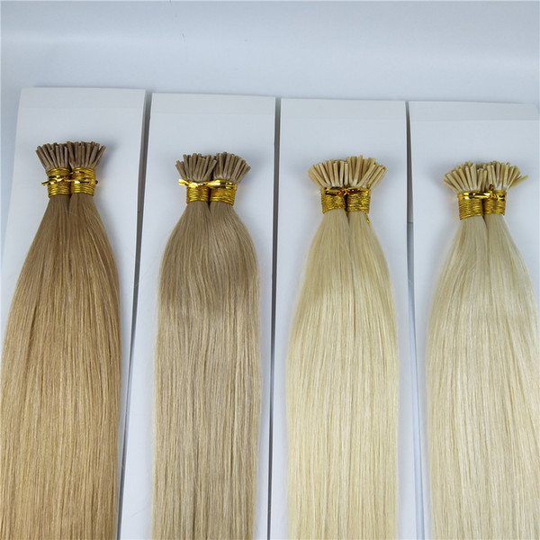 LUMMY Brazilian I Tip Human Hair Extensions 1g/s 100g 18inch 4 Colors Silk Straight Keratin Stick Brazilian Hair Extensions