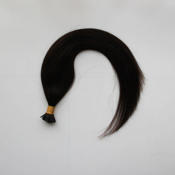 #2 Darkest Brown Brazilian virgin hair I tip hair extensions 50g indian remy human hair pre bonded i-tip