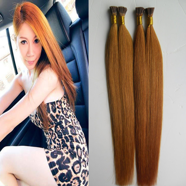 27 Strawberry Blonde Brazilian virgin keratin hair extension I tip human hair extensions 200g/strands tip human hair fusion extensions