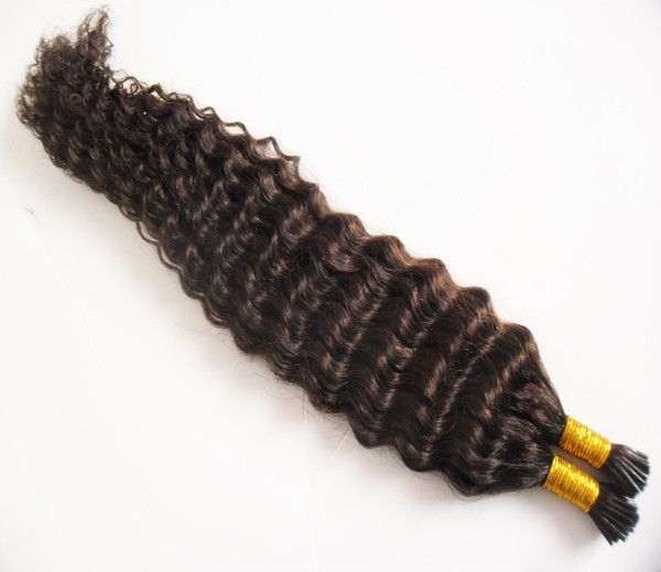 Remy hair Pre-Bonded Keratin I Tip Kinky Curly hair 100g 1g/strand Machine Made 100% Human Hair Extensions